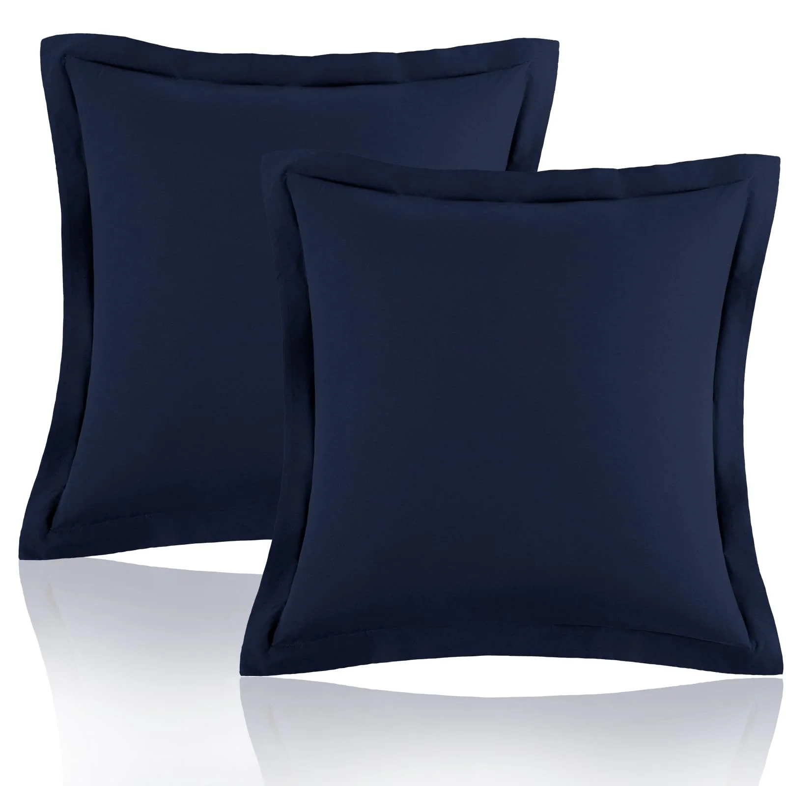 Euro sham covers in navy blue, the 26 inch pair